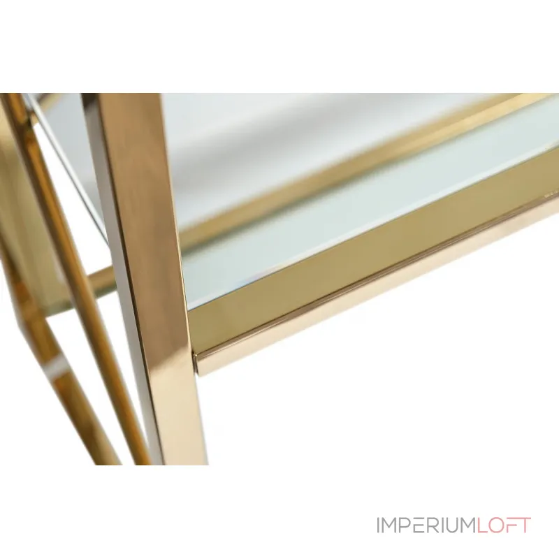 GY-SH8711GOLD Стеллаж стекло прозр/золото 80*35*180см от ImperiumLoft