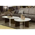 Стол журнальный круглый искусственный камень белый от ImperiumLoft