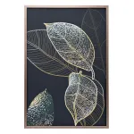 Холст 'Золотые листья-1' в багете латунь от ImperiumLoft