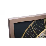 Холст 'Золотые листья-1' в багете латунь от ImperiumLoft