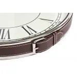 Часы настенные круглые на кожаном подвесе (хром) 79MAL-5673-70NI от ImperiumLoft