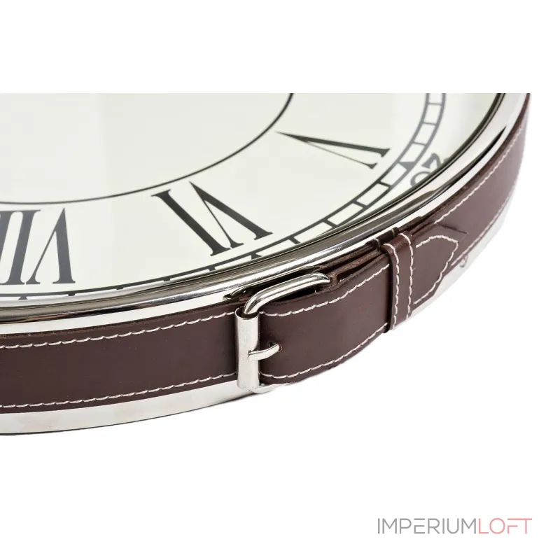 Часы настенные круглые на кожаном подвесе (хром) 79MAL-5673-70NI от ImperiumLoft Часы настенные круглые на кожаном подвесе (хром) 79MAL-5673-70NI от ImperiumLoft