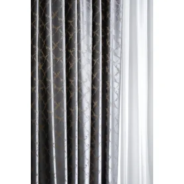 121GD-GAB1306-PORT SER Портьера TRENTO серая 275*260см