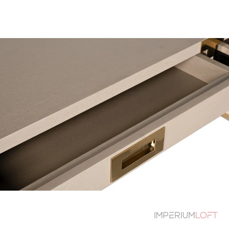 46AS-D4084-TP Стол письменный светлый шпон/золото 130*50*78см от ImperiumLoft