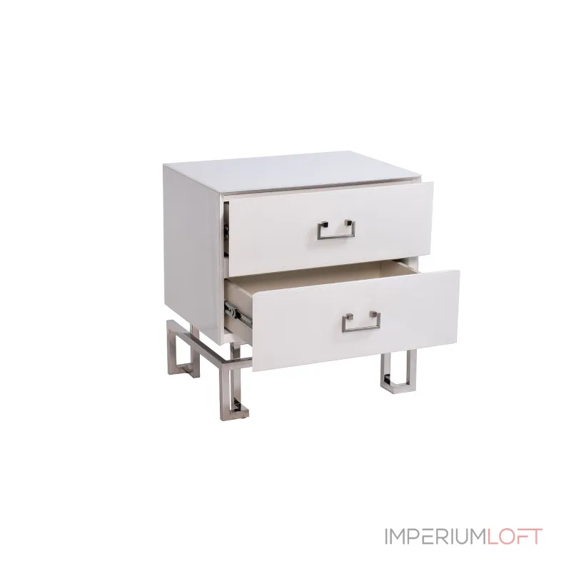 Тумбочка с ящиками белая/хром от ImperiumLoft Тумбочка с ящиками белая/хром от ImperiumLoft