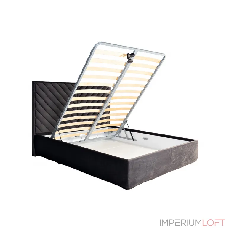 Кровать Milano Basic c подъем.мех.велюр серый Riv96 173*220*125 от ImperiumLoft