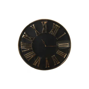 Часы настенные круглые черные/золото Часы настенные круглые черные/золото