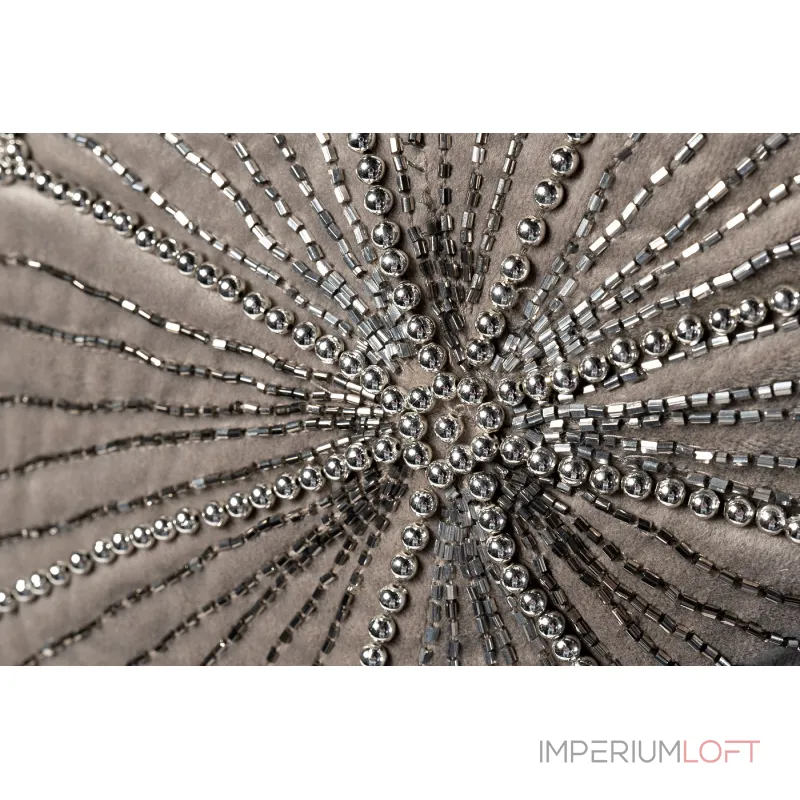 70SW-20306 Подушка с бисером Лучи серебро 45*45см от ImperiumLoft