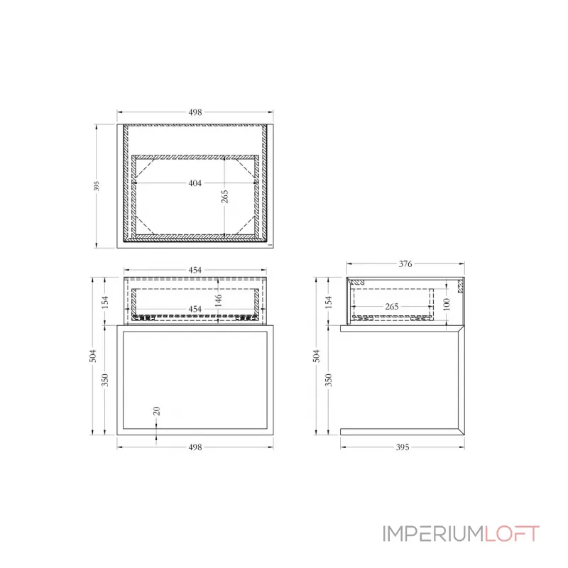 Тумбочка с ящиком зеркальная/хром от ImperiumLoft