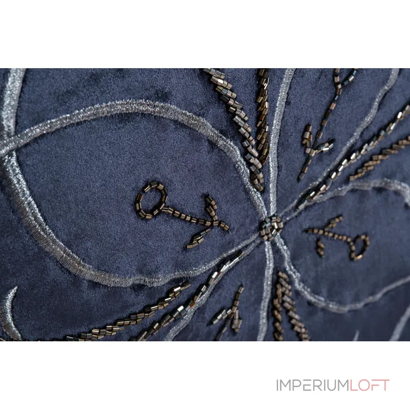 Подушка декоративная с вышивкой Узор синяя 70SW-28070 от ImperiumLoft