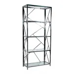 GY-SH8711BL Стеллаж стекло прозр/темн.хром 80*35*180см от ImperiumLoft