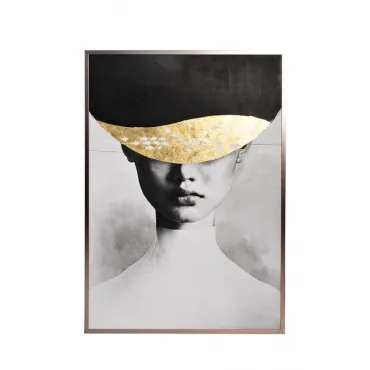 Холст 'Затмение-1' в багете латунь Холст 'Затмение-1' в багете латунь