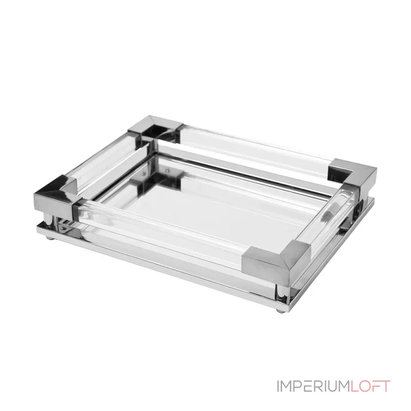 Поднос прямоугольный зеркальный/серебро от ImperiumLoft