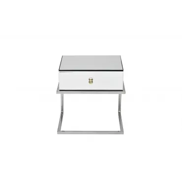 Тумбочка с ящиком зеркальная/хром