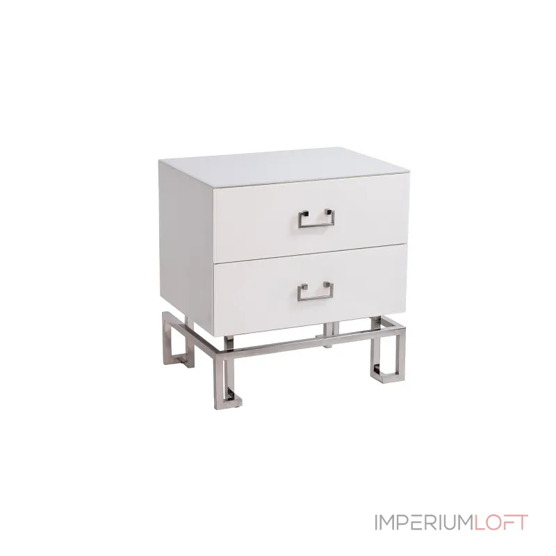Тумбочка с ящиками белая/хром от ImperiumLoft Тумбочка с ящиками белая/хром от ImperiumLoft