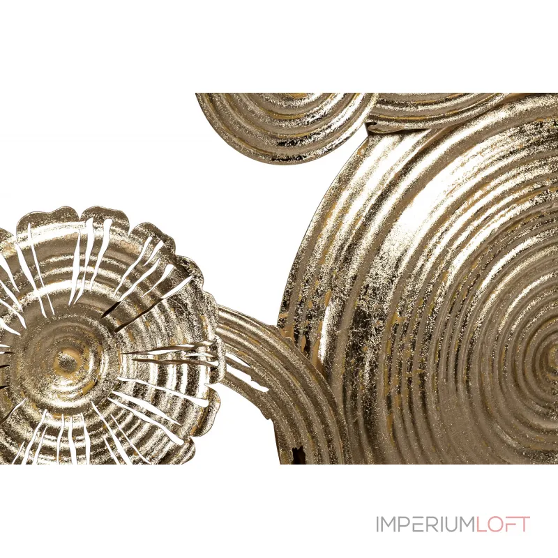 37SM-0642 Панно декоративное Золотые круги 135*69*6,5см от ImperiumLoft