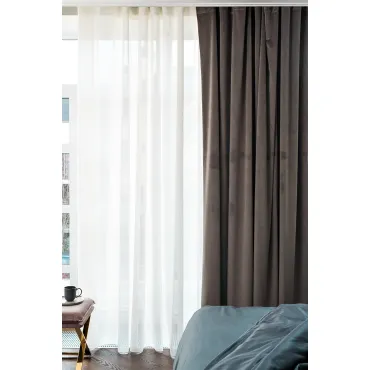 115KRT-282605-TUL CREM Тюль Ницца кремовый, 275*320