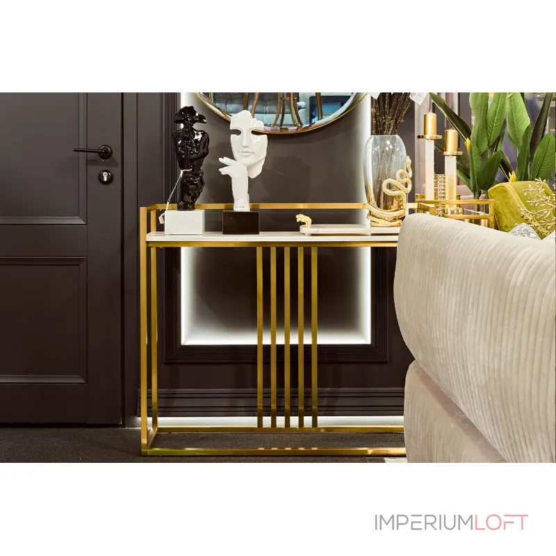 Консоль Misty Nuova искусственный мрамор/матовое золото от ImperiumLoft Консоль Misty Nuova искусственный мрамор/матовое золото от ImperiumLoft