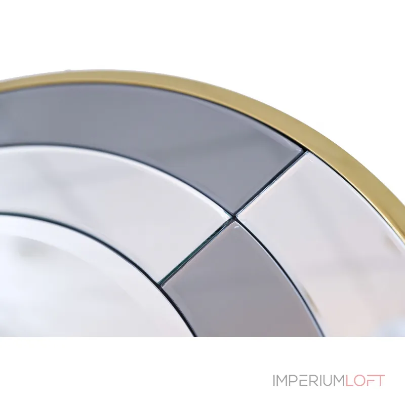 KFG091 Зеркало в двухцветной зеркальной раме/золото d91см от ImperiumLoft