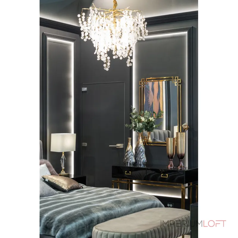 Зеркало прямоугольное в золотой раме KFE1270 от ImperiumLoft