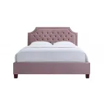 Кровать двуспальная велюровая пепельно-розовая от ImperiumLoft