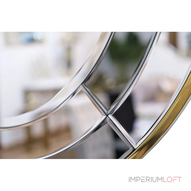 KFG091 Зеркало в двухцветной зеркальной раме/золото d91см от ImperiumLoft