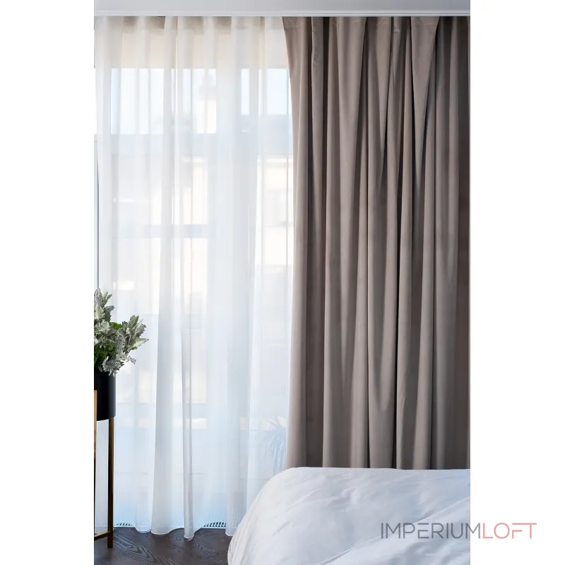 115KRT-282605-TUL CREM Тюль Ницца кремовый, 275*320 от ImperiumLoft