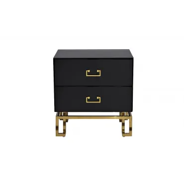 KFG059 Тумба c 2-мя ящиками черная/золото 55*40*58см
