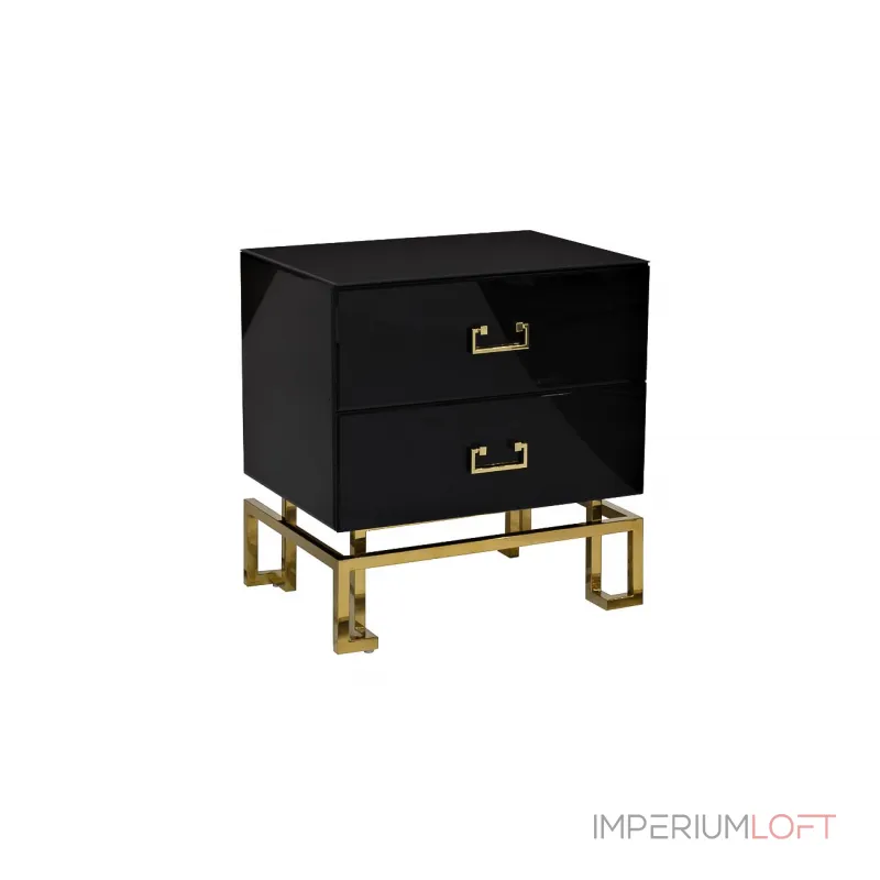 KFG059 Тумба c 2-мя ящиками черная/золото 55*40*58см от ImperiumLoft KFG059 Тумба c 2-мя ящиками черная/золото 55*40*58см от ImperiumLoft