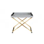 Стол сервировочный зеркальный матовый/золото от ImperiumLoft