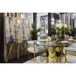 Стол обеденный прозрачное стекло/золото от ImperiumLoft