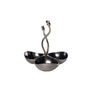 69-1019053 Менажница декор. Бутоны металлич. 24,5*23*25 см 69-1019053 Менажница декор. Бутоны металлич. 24,5*23*25 см