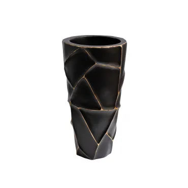Кашпо черное с золотом Кашпо черное с золотом