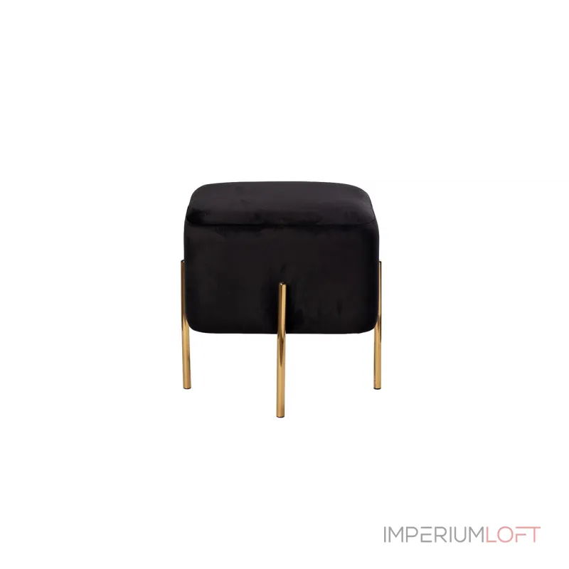 Пуф велюровый черный/золото от ImperiumLoft