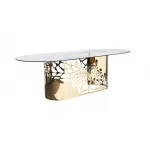 Стол обеденный прозрачное стекло/золото от ImperiumLoft