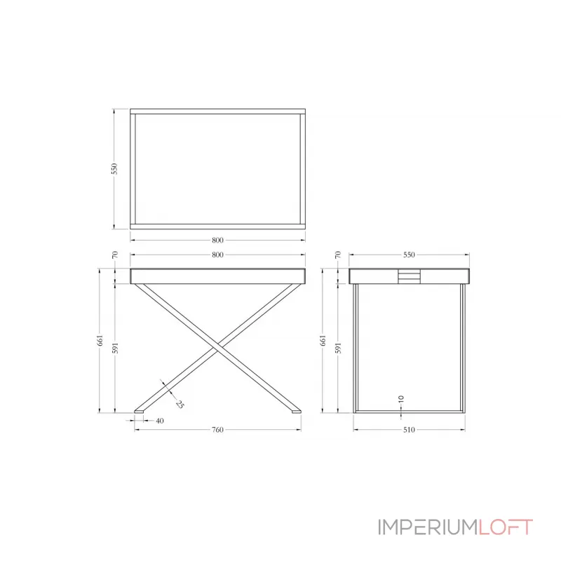 Стол сервировочный зеркальный матовый/золото от ImperiumLoft Стол сервировочный зеркальный матовый/золото от ImperiumLoft