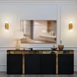 Зеркало прямоугольное в золотой раме KFG047 от ImperiumLoft