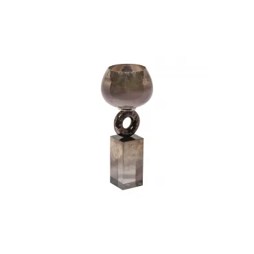 71PN-3115 Подсвечник стеклянный дымчатый d14*36см 71PN-3115 Подсвечник стеклянный дымчатый d14*36см