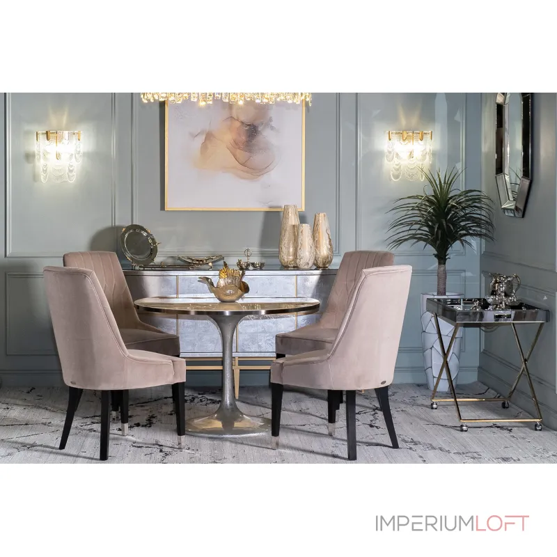 Стол сервировочный зеркальный матовый/золото от ImperiumLoft Стол сервировочный зеркальный матовый/золото от ImperiumLoft