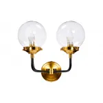 K2KG0521W-2 Бра Simple M латунь, стекло прозр. 32*23*h32 см от ImperiumLoft