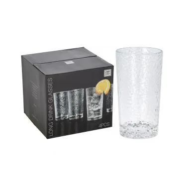 YE7300920 Стакан д/воды 260мл из фактурного стекла набор 4 шт.