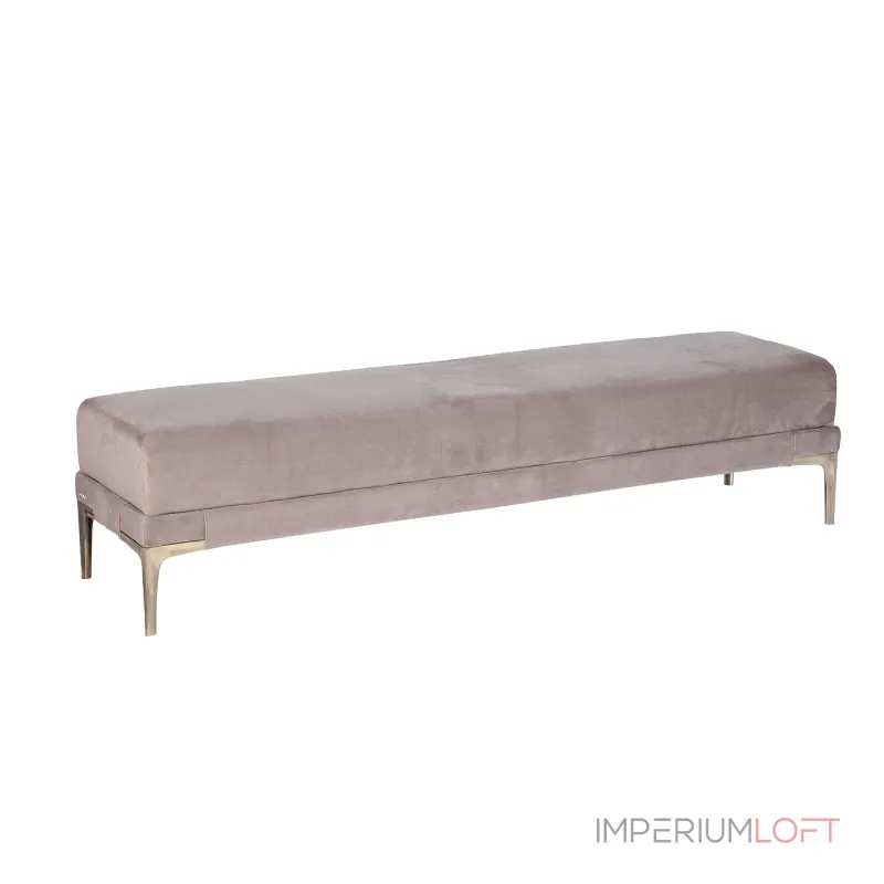 Банкетка Prima на металлических опорах серо-бежевая от ImperiumLoft