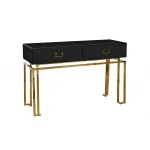 Консоль с ящиками черное стекло/золото KFG058 от ImperiumLoft