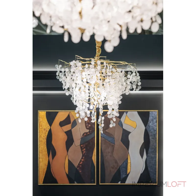 Холст Фантазия (золото) в бронзовом багете 89VOR-AQUARELLE10 от ImperiumLoft