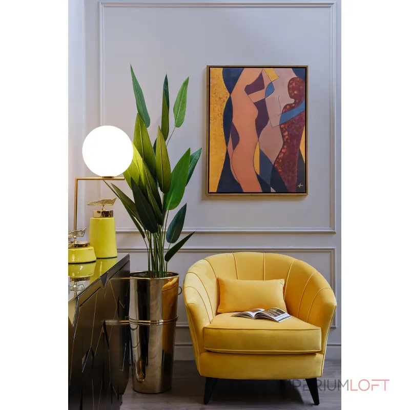 Холст Фантазия (золото) в бронзовом багете 89VOR-AQUARELLE10 от ImperiumLoft