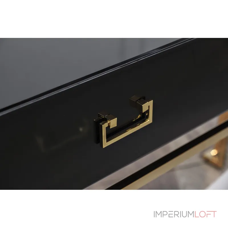 Консоль с ящиками черное стекло/золото KFG058 от ImperiumLoft