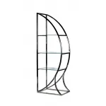 KFG087 Стеллаж Полусфера прозрачное стекло/хром 71*48*202см от ImperiumLoft