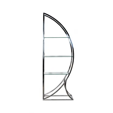KFG087 Стеллаж Полусфера прозрачное стекло/хром 71*48*202см