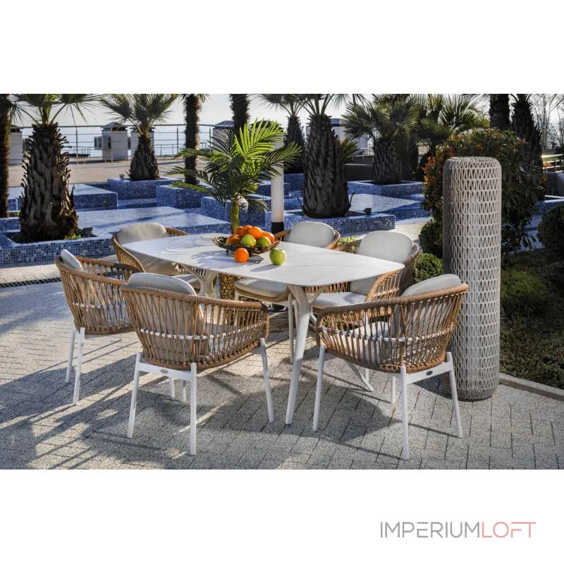 Стол обеденный уличный 'Бари' белый от ImperiumLoft