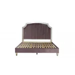 KFE007-69 Кровать с зерк.вставками велюр роз-серый 211*189*158см от ImperiumLoft